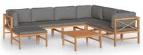 Lauko baldų komplektas VLX 8 Piece Lounge Set With Cushions, pilkas/rudas, 6 vietų