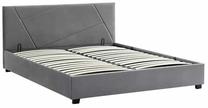Lova dvigulė Columbia Velvet, 160 x 200 cm, pilka, be čiužinio, su grotelėmis