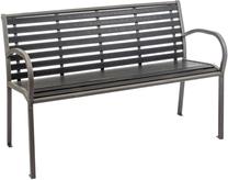 Lauko suoliukas Mirpol, juodas/pilkas, 125 cm x 60 cm x 81 cm