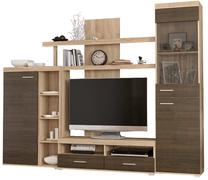 Sekcija Mebel Service Kaj 3594024, ąžuolo/tamsiai ruda, 250 cm x 40 cm x 197.2 cm