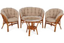 Lauko baldų komplektas Bahama, oranžinis/rusvai gelsva, 4 vietų