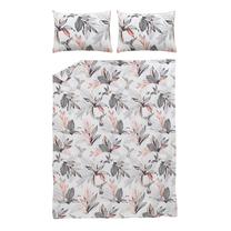 Patalynės užvalkalų komplektas Domoletti Foliaje, baltas/pilkas, 200 x 220 cm