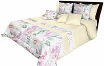 Lovatiesė NMO-046, balta/kreminė/rožinė, 260 cm x 240 cm