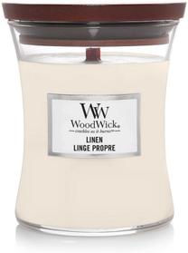 Žvakė, aromatinė WoodWick Linen, 30 h, 85 g, Balta