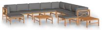 Lauko baldų komplektas VLX 12 Piece Lounge Set, pilkas/rudas, 10 vietų