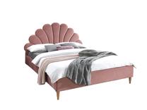 Lova dvigulė Santana Velvet, 160 x 200 cm, rožinė, be čiužinio, su grotelėmis