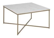 Kavos staliukas Alisma, aukso/baltas, 80 cm x 80 cm x 46 cm