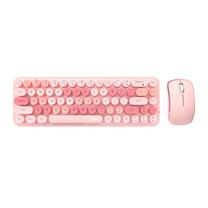 Klaviatūros ir pelės komplektas MOFII SMK-676367AG Pink 2.4G, EN/DE, rožinė, belaidė