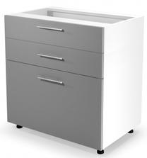 Apatinė virtuvinė spintelė Vento DS3-80/82, balta/šviesiai pilka, 52 cm x 80 cm x 82 cm