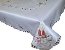 Kalėdinė staltiesė stačiakampė OS-284-A, balta, 130 x 180 cm