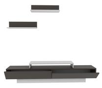 Svetainės baldų komplektas Kalune Design Lusi, vidaus, rudas/baltas