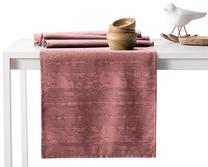 Staltiesės ir stalo takelio rinkinys stačiakampė Restilo Vesta, rožinė, 115 x 250 cm, 35 x 250 cm, 2 vnt.