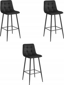 Kėdžių rinkinys Leobert Arceto, juoda, 43.5 cm x 32.5 cm x 104 cm, 3 vnt.