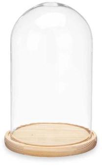 Namų dekoracija Giftdecor Modo, stiklas/medis, Ø 15 cm, 25 cm, skaidri/ruda