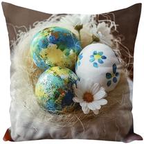 Pagalvės užvalkalas Easter JSW-60, ruda/balta/žydra, 40 cm x 40 cm