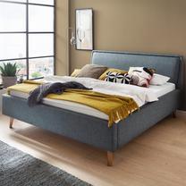 Lova dvigulė Frieda, 180 x 200 cm, ąžuolo/šviesiai mėlyna, be čiužinio