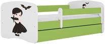 Vaikiška lova viengulė Kocot Kids Wednesday, balta/žalia, 80 x 180 cm, su patalynės dėže, be čiužinio