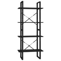 Lentyna VLX 4-Tier Book Cabinet 806438, juoda, 60 cm x 30 cm x 140 cm