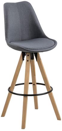 Baro kėdė Dima, ąžuolo/tamsiai pilka, 55 cm x 48.5 cm x 11.5 cm