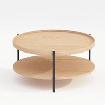 Kavos staliukas Home4you Cindy, ąžuolo, 80 cm x 80 cm x 40 cm