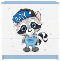 Komoda Kocot Kids Babydreams Raccoon, mėlyna/balta, 41 cm x 80 cm x 80.5 cm