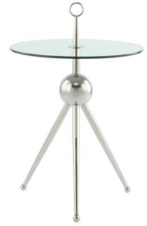 Kavos staliukas Kayoom Ontario 325, skaidrus/sidabro, 46 cm x 46 cm x 53 cm