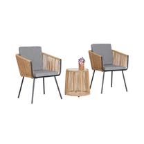 Lauko baldų komplektas „Primavera”, juodas/pilkas/rusvai gelsva, 2 vietų