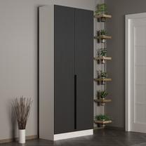 Prieškambario spinta Kalune Design Noah 8264, antracito, 35 cm x 90 cm x 210 cm