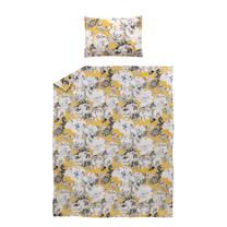 Patalynės užvalkalų komplektas Domoletti Reine Flowers, geltonas/pilkas, 140 x 200 cm