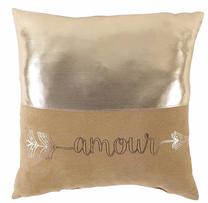 Dekoratyvinė pagalvėlė Douceur Love Metallic, aukso/rožinė, 40 cm x 40 cm