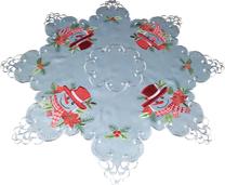 Kalėdinė staltiesė OSD03-3, raudona/žalia/pilka, 85 x 85 cm