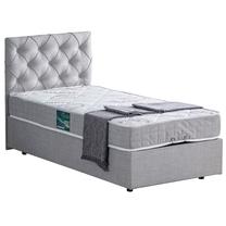 Lova viengulė Kalune Design Eylul, 90 x 190 cm, šviesiai pilka, su čiužiniu, su grotelėmis