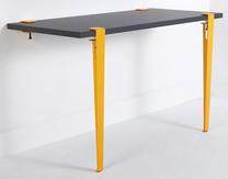 Kosmetinis staliukas Kalune Design Thetis 631LGG1269, antracito/geltona, 90 cm x 45 cm x 75 cm