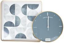 Sieninis kvarcinis laikrodis Home4you Nora, pilka, 60 cm x 40 cm