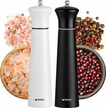 Druskos ir pipirų malūnėlis Ruhhy 24721, balta/juoda, 2 vnt.