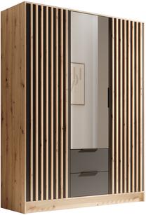 Spinta ADRK Neri 150, ruda/juoda, 150 cm x 51 cm x 200 cm, su veidrodžiu