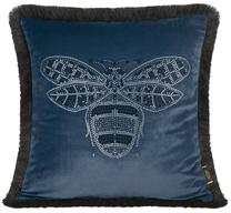 Dekoratyvinės pagalvėlės užvalkalas J02E-04, juoda/tamsiai mėlyna, 45 cm x 45 cm