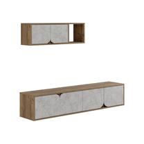 Sieninė lentyna Kalune Design Spark 180, antracito/ąžuolo, 35.6 cm x 180 cm x 35 cm