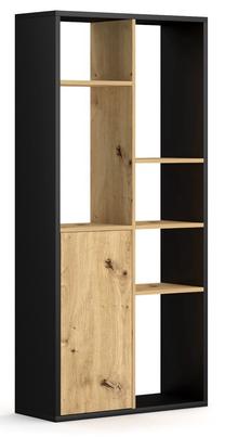 Pastatoma lentyna Space 2629, ąžuolo/juoda, 75 cm x 30 cm x 160 cm