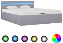 Lova pusantros vietos VLX Fabric 285608, 120 x 200 cm, šviesiai pilka, be čiužinio, su grotelėmis