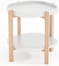 Kavos staliukas Home4you Norah, balta, 40 cm x 40 cm x 60 cm