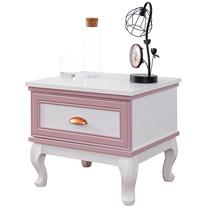 Naktinis staliukas Kalune Design Lilyum 106DNV1179, baltas/rožinis, 48 cm x 54 cm x 48 cm