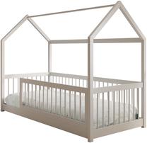 Vaikiška lova viengulė ADRK Graja House, balta, 90 x 200 cm, be patalynės dėžės, su čiužiniu