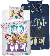 Patalynės užvalkalų komplektas Paw Patrol PPK-02, mėlynas/rožinis/pilkas, 160 x 200 cm
