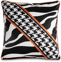 Dekoratyvinės pagalvėlės užvalkalas JA104-03, balta/juoda/oranžinė, 60 cm x 60 cm