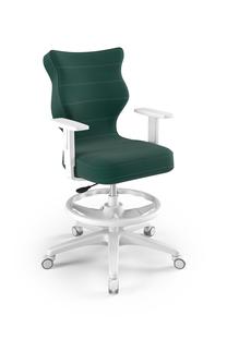 Vaikiška darbo kėdė Duo Velvet 05, 64 x 64 x 102.5 cm, balta/žalia