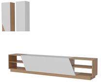 Svetainės baldų komplektas Kalune Design Zebra, vidaus, rudas/baltas