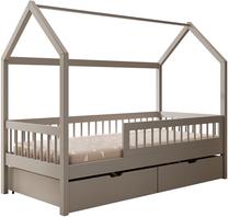 Vaikiška lova viengulė ADRK Galicja House, pilka, 80 x 180 cm, su patalynės dėže, su čiužiniu