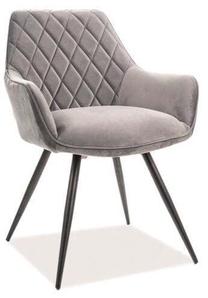 Valgomojo kėdė Modern Linea Velvet, pilka, 59 cm x 43 cm x 82 cm