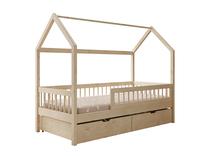 Vaikiška lova viengulė ADRK Galicja House, pušies, 90 x 200 cm, su patalynės dėže, be čiužinio